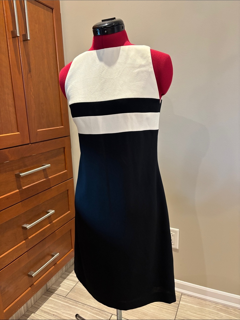 Pristine 🖤 Vintage Kenar Graphic Mod Sleeveless Shift Midi Dress Sz 6